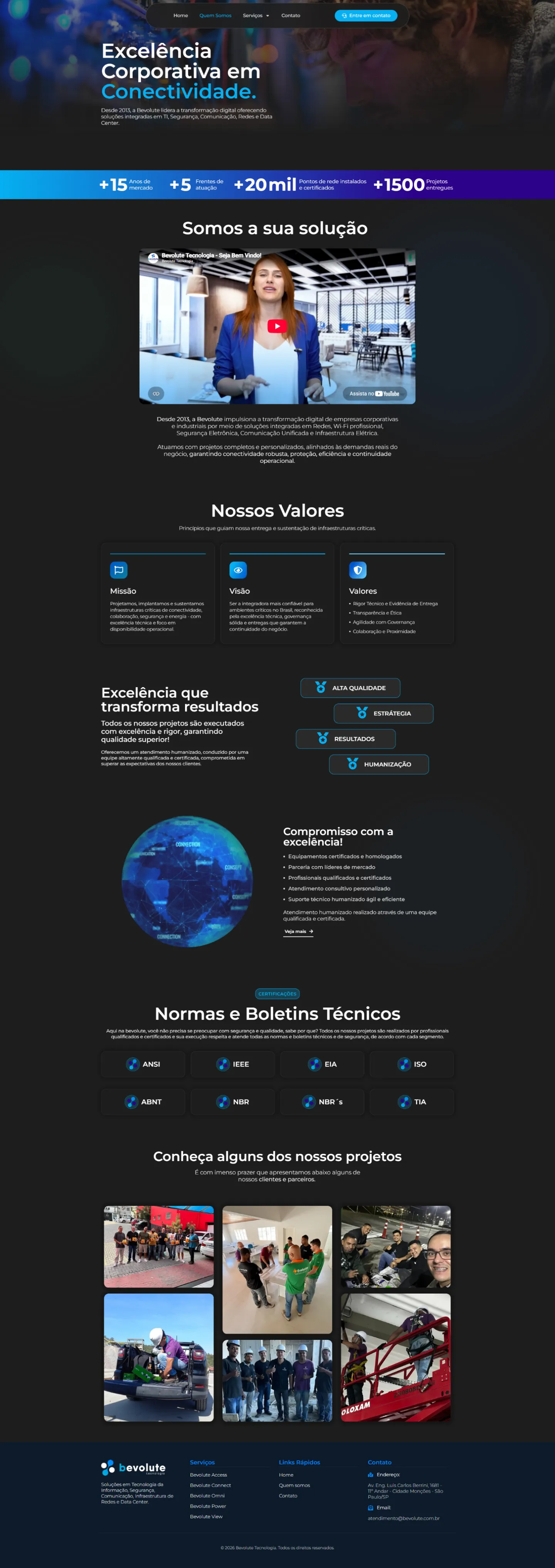 Bevolute: Quem somos — Confiança em TI se mede em certificado